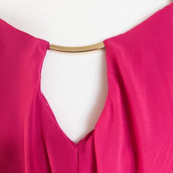 Women’s New York & Company Tank Top | Bright Pink | Ruffle | Dressy | Medium - Picture 6 of 8